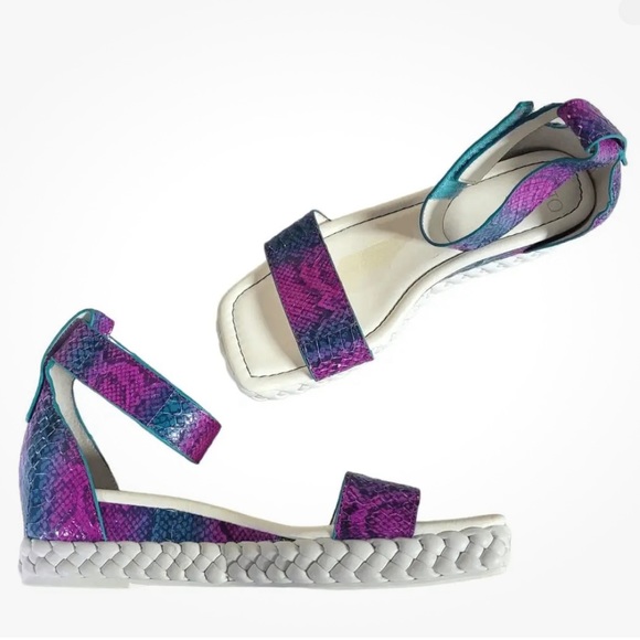 Sarto TIANA pink purple strapped sandals LEATHER white soles Barbie Core Women 6 - Picture 3 of 6